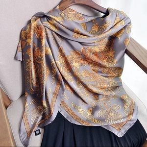 Gorgeous shining long scarf, 31 inch X 70 inch.  Silk feeling,
